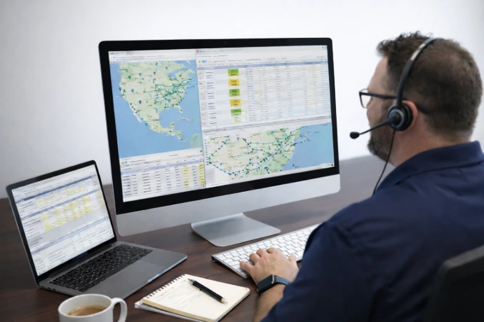 Dispatcher working in his office